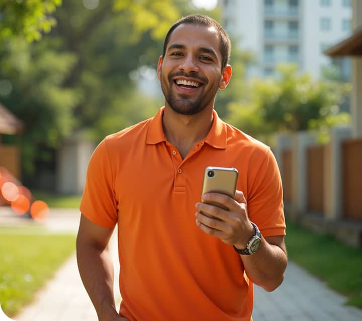 Pessoa usando aplicativo